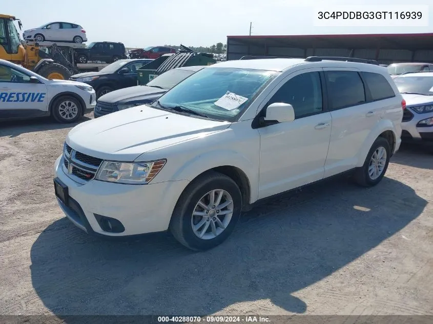 2016 Dodge Journey Sxt VIN: 3C4PDDBG3GT116939 Lot: 40288070