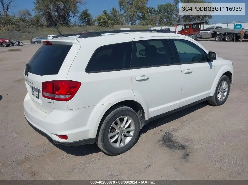 2016 Dodge Journey Sxt VIN: 3C4PDDBG3GT116939 Lot: 40288070