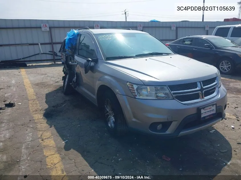 2016 Dodge Journey Sxt VIN: 3C4PDDBG2GT105639 Lot: 40309675