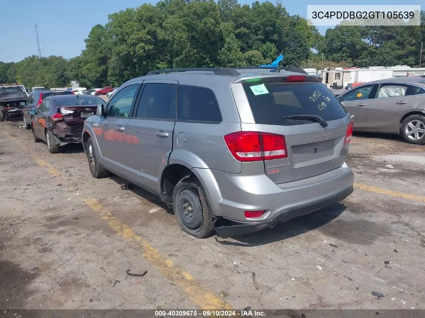 2016 Dodge Journey Sxt VIN: 3C4PDDBG2GT105639 Lot: 40309675