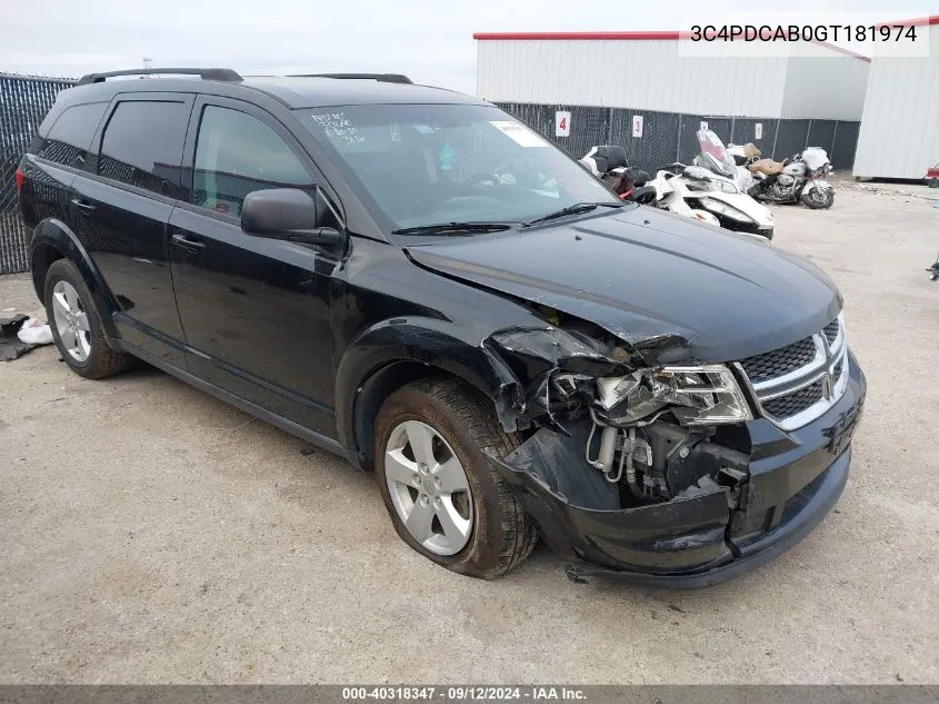 3C4PDCAB0GT181974 2016 Dodge Journey Se