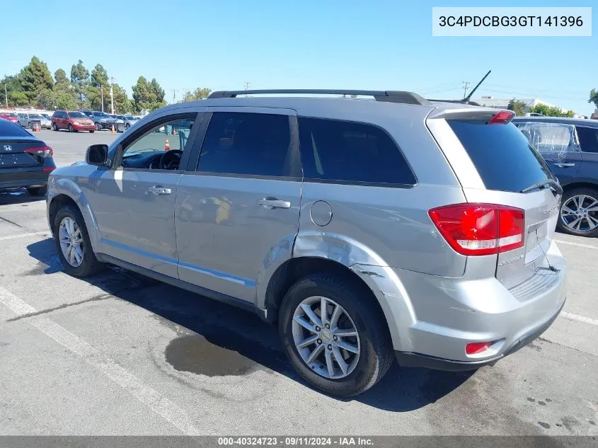 2016 Dodge Journey Sxt VIN: 3C4PDCBG3GT141396 Lot: 40324723