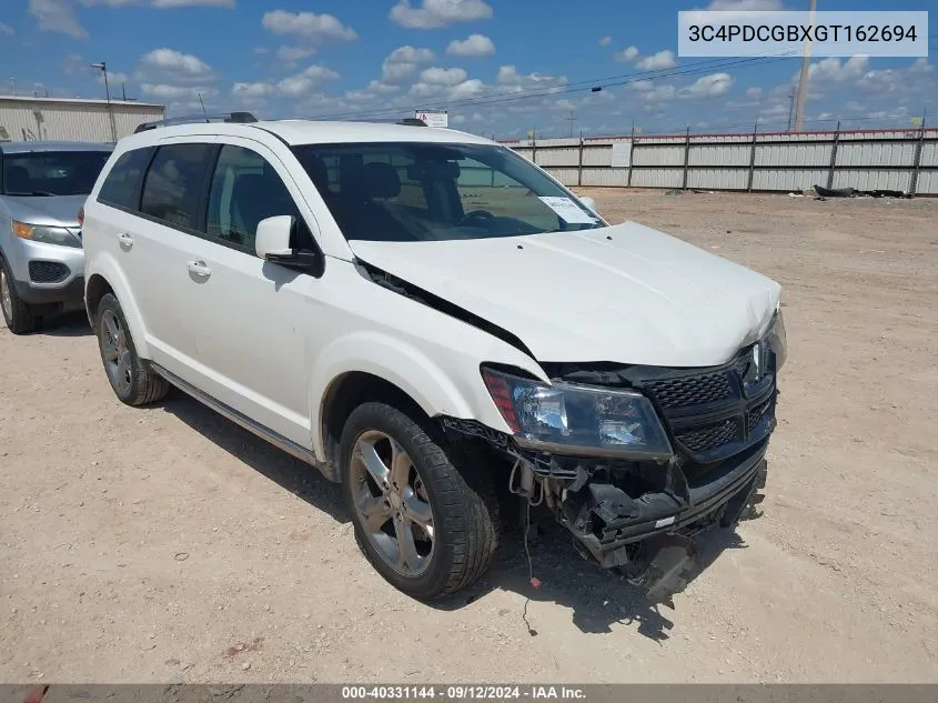 2016 Dodge Journey Crossroad VIN: 3C4PDCGBXGT162694 Lot: 40331144