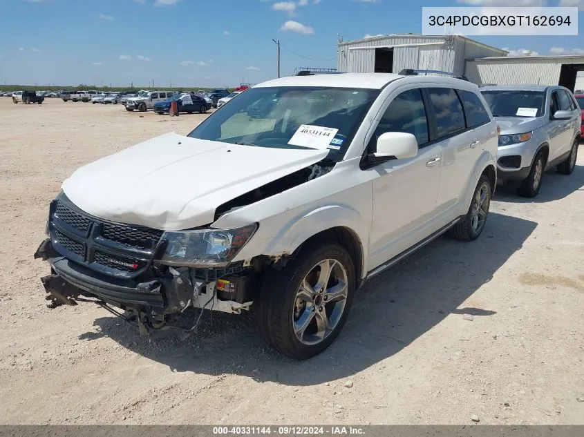 2016 Dodge Journey Crossroad VIN: 3C4PDCGBXGT162694 Lot: 40331144