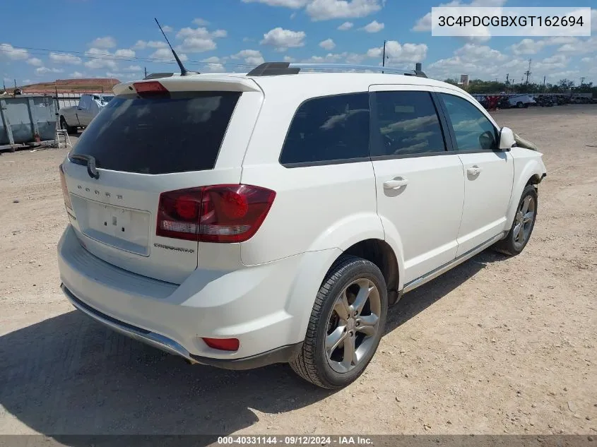 2016 Dodge Journey Crossroad VIN: 3C4PDCGBXGT162694 Lot: 40331144