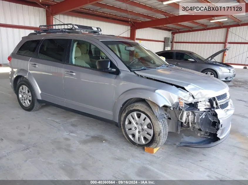 2016 Dodge Journey Se VIN: 3C4PDCABXGT171128 Lot: 40360564