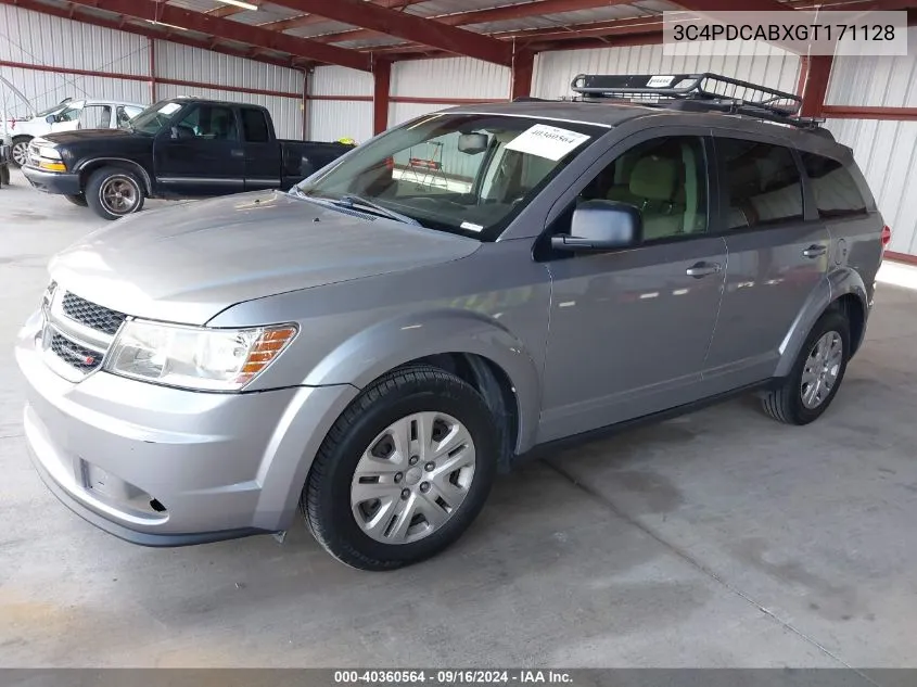 2016 Dodge Journey Se VIN: 3C4PDCABXGT171128 Lot: 40360564