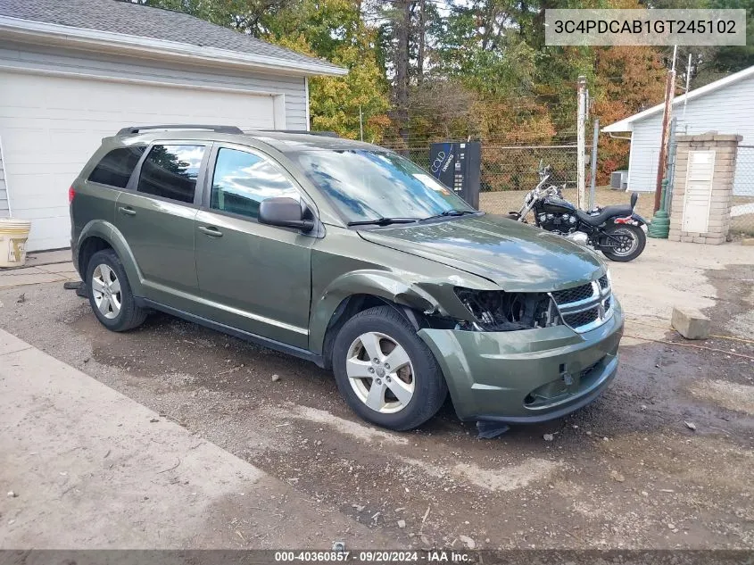 2016 Dodge Journey Se VIN: 3C4PDCAB1GT245102 Lot: 40360857