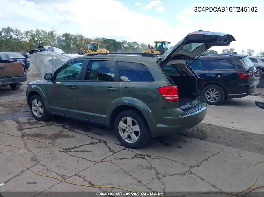 2016 Dodge Journey Se VIN: 3C4PDCAB1GT245102 Lot: 40360857