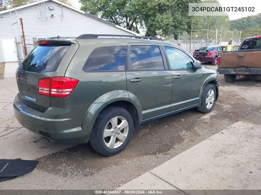 2016 Dodge Journey Se VIN: 3C4PDCAB1GT245102 Lot: 40360857