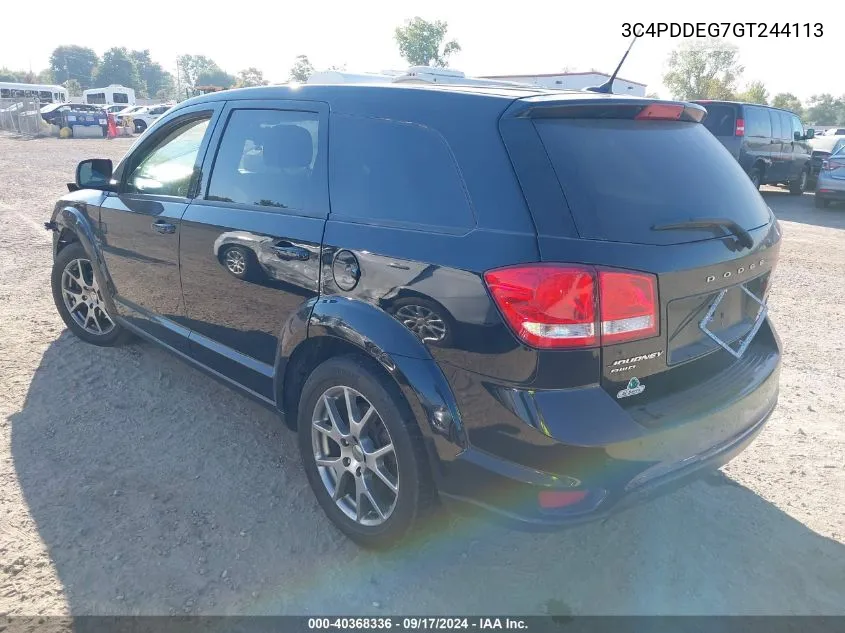 2016 Dodge Journey R/T VIN: 3C4PDDEG7GT244113 Lot: 40368336