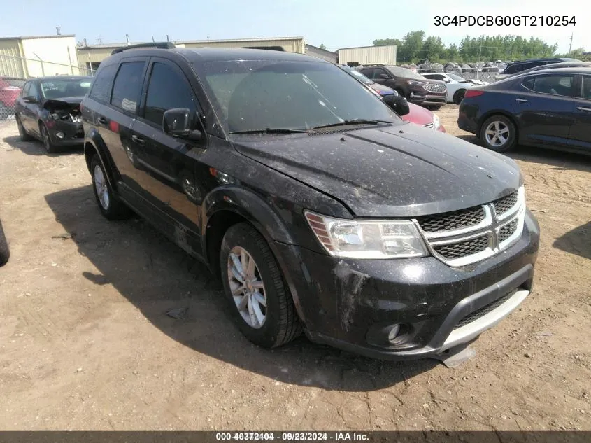 2016 Dodge Journey Sxt VIN: 3C4PDCBG0GT210254 Lot: 40372104