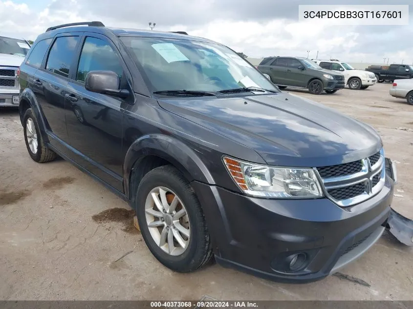 2016 Dodge Journey Sxt VIN: 3C4PDCBB3GT167601 Lot: 40373068