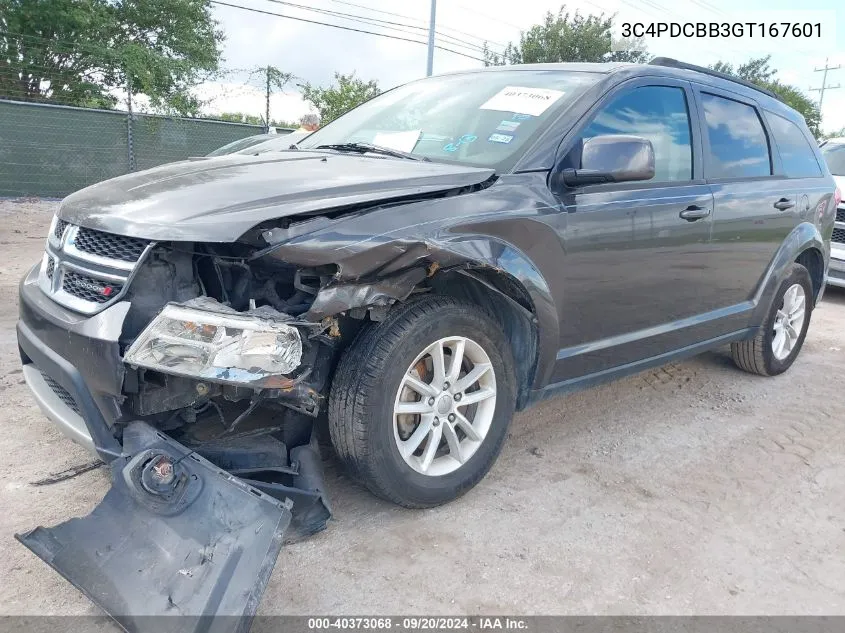 2016 Dodge Journey Sxt VIN: 3C4PDCBB3GT167601 Lot: 40373068