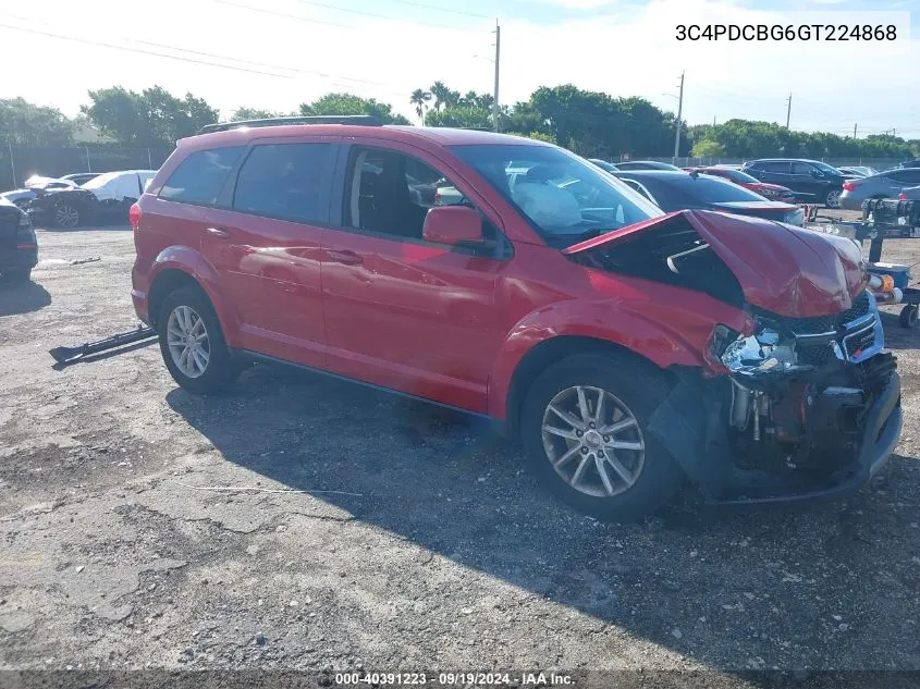 2016 Dodge Journey Sxt VIN: 3C4PDCBG6GT224868 Lot: 40391223