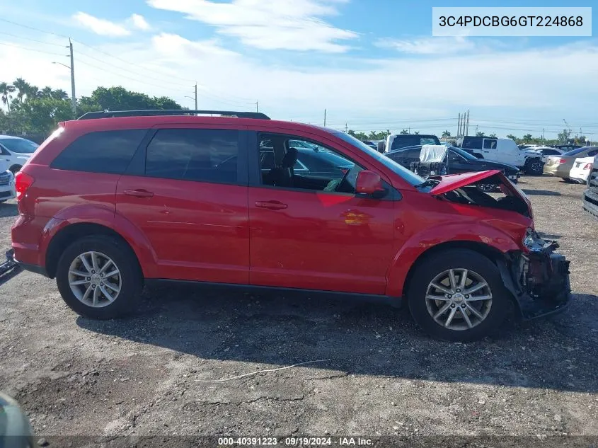 2016 Dodge Journey Sxt VIN: 3C4PDCBG6GT224868 Lot: 40391223