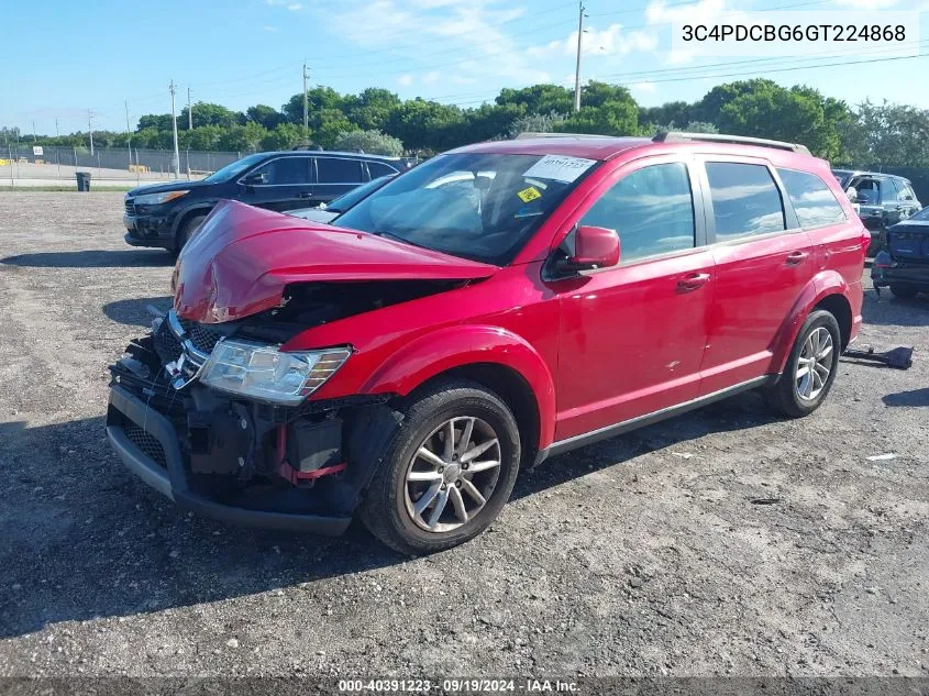 2016 Dodge Journey Sxt VIN: 3C4PDCBG6GT224868 Lot: 40391223