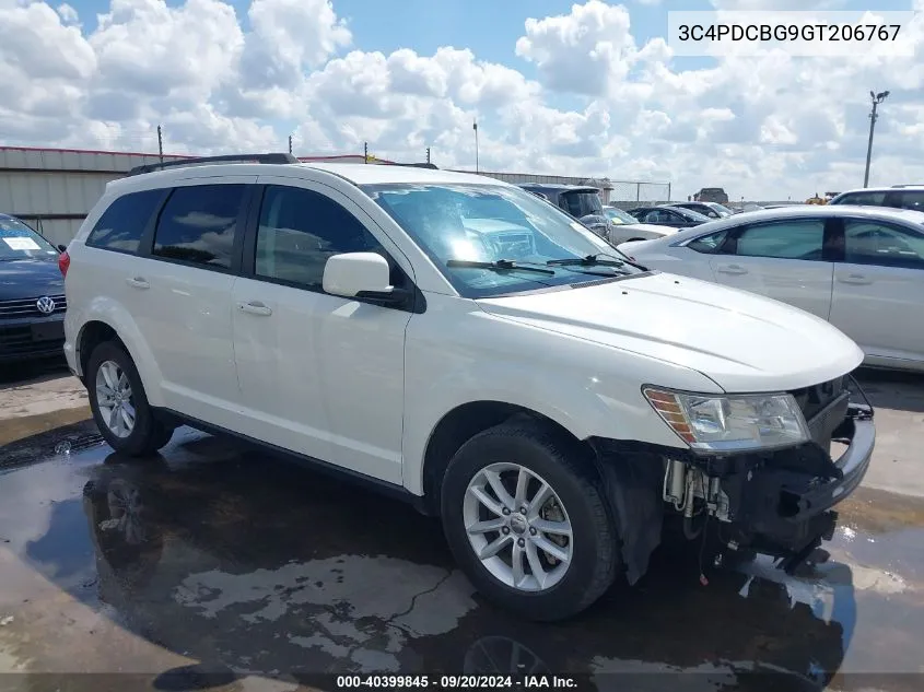 2016 Dodge Journey Sxt VIN: 3C4PDCBG9GT206767 Lot: 40399845