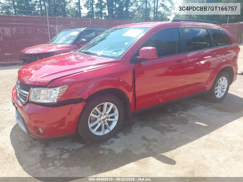 2016 Dodge Journey Sxt VIN: 3C4PDCBB7GT166757 Lot: 40400815