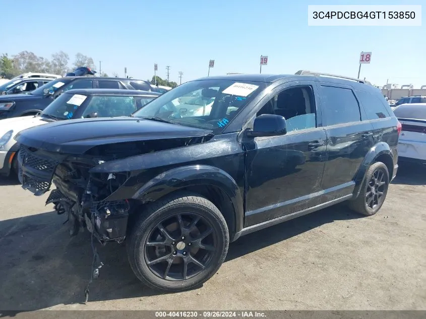 2016 Dodge Journey Sxt VIN: 3C4PDCBG4GT153850 Lot: 40416230