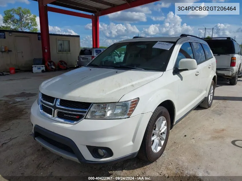 2016 Dodge Journey Sxt VIN: 3C4PDCBG2GT206464 Lot: 40422367