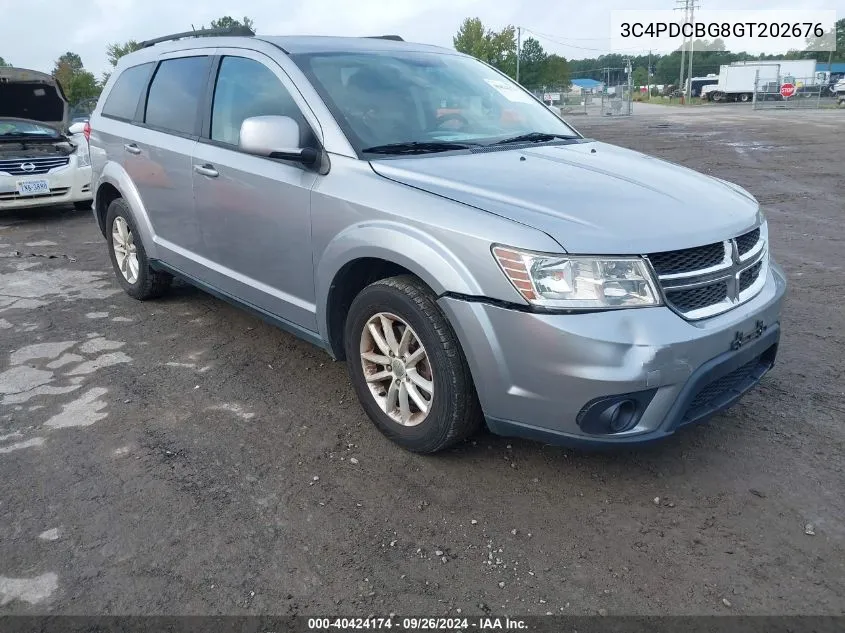 2016 Dodge Journey Sxt VIN: 3C4PDCBG8GT202676 Lot: 40424174