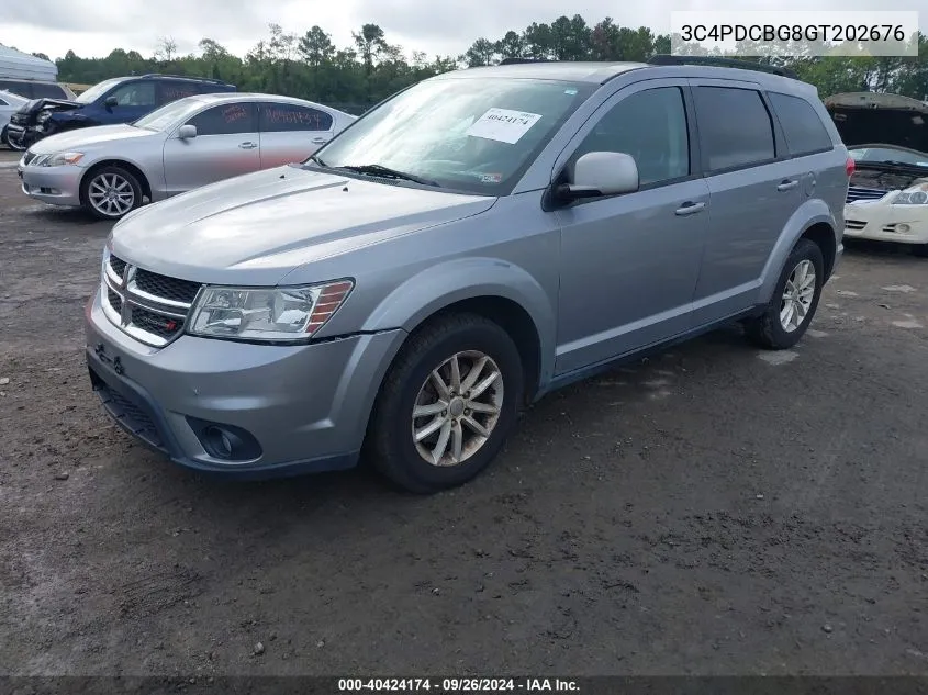 2016 Dodge Journey Sxt VIN: 3C4PDCBG8GT202676 Lot: 40424174