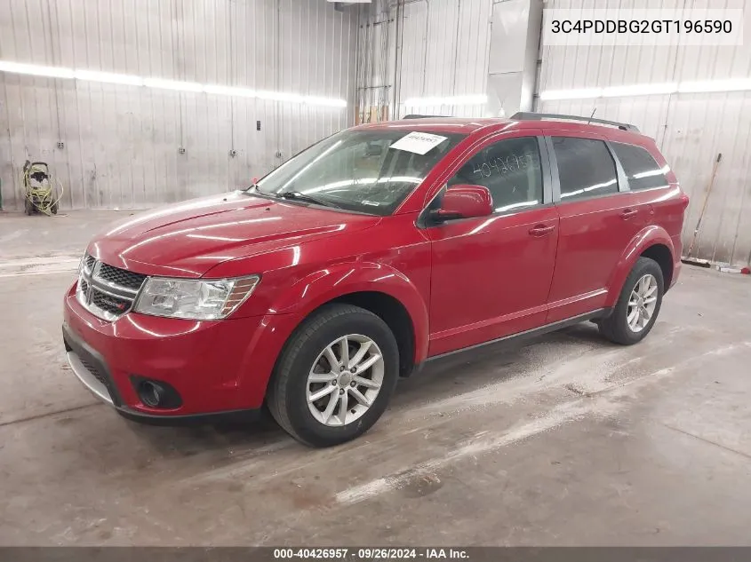 2016 Dodge Journey Sxt VIN: 3C4PDDBG2GT196590 Lot: 40426957