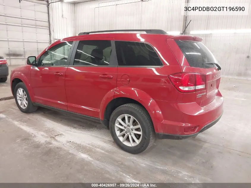 2016 Dodge Journey Sxt VIN: 3C4PDDBG2GT196590 Lot: 40426957