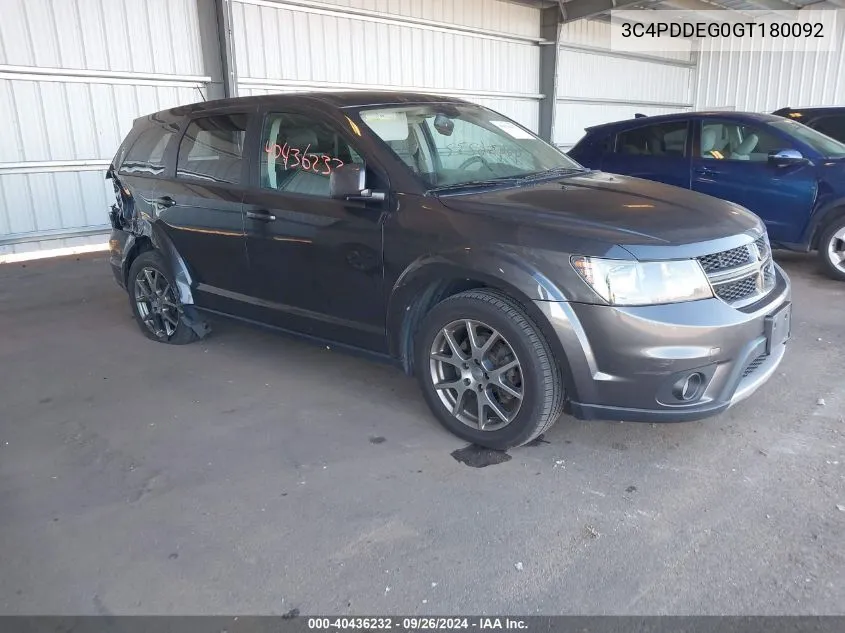 2016 Dodge Journey R/T VIN: 3C4PDDEG0GT180092 Lot: 40436232