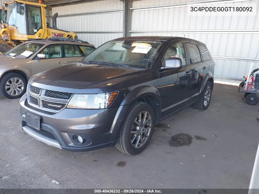 2016 Dodge Journey R/T VIN: 3C4PDDEG0GT180092 Lot: 40436232