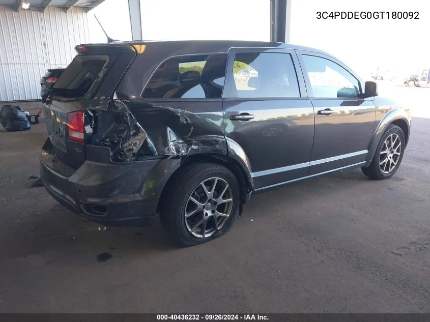 2016 Dodge Journey R/T VIN: 3C4PDDEG0GT180092 Lot: 40436232