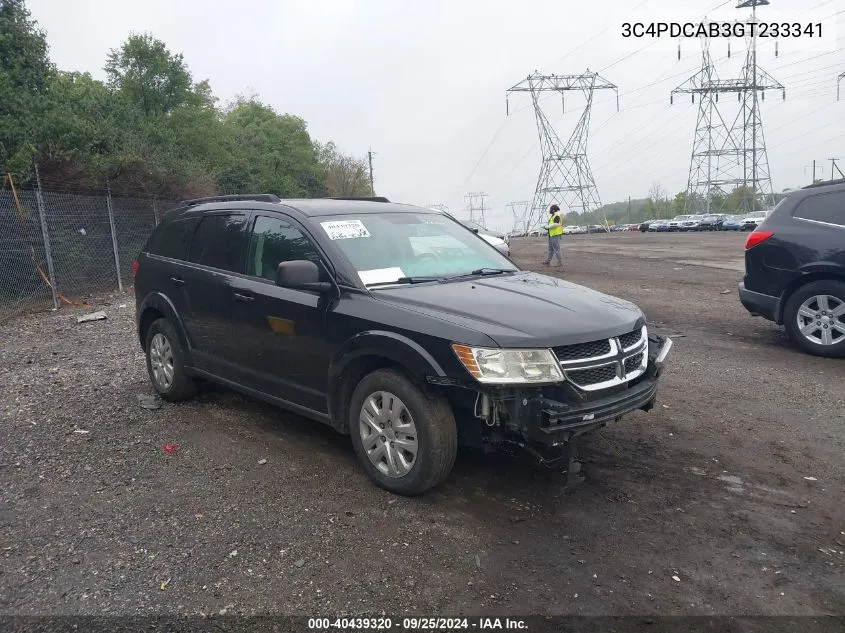 2016 Dodge Journey Se VIN: 3C4PDCAB3GT233341 Lot: 40439320