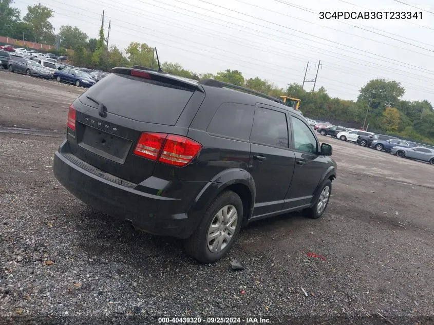 2016 Dodge Journey Se VIN: 3C4PDCAB3GT233341 Lot: 40439320