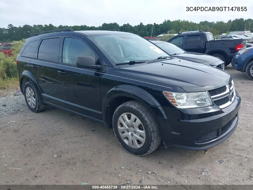 2016 Dodge Journey Se VIN: 3C4PDCAB9GT147855 Lot: 40455739