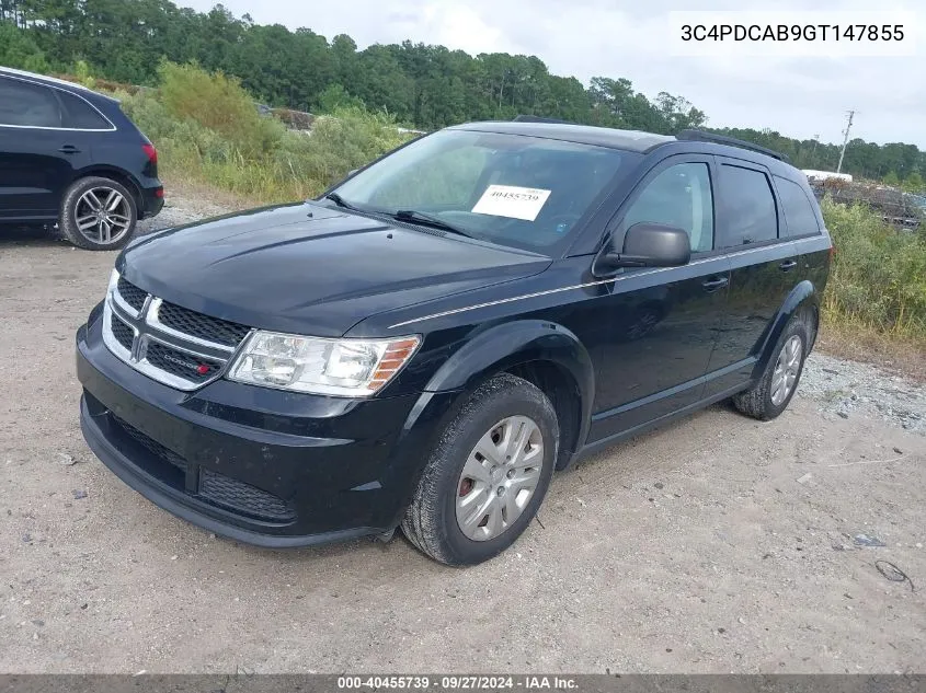 2016 Dodge Journey Se VIN: 3C4PDCAB9GT147855 Lot: 40455739