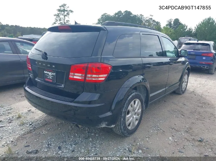 2016 Dodge Journey Se VIN: 3C4PDCAB9GT147855 Lot: 40455739