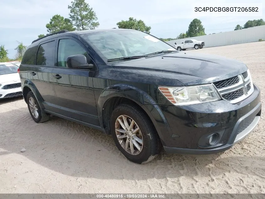 2016 Dodge Journey Sxt VIN: 3C4PDCBG8GT206582 Lot: 40480915