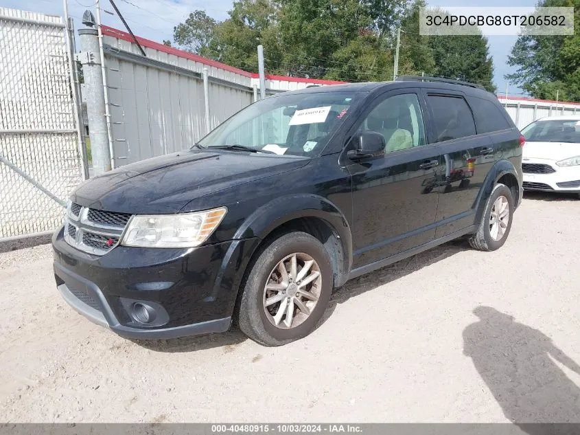 2016 Dodge Journey Sxt VIN: 3C4PDCBG8GT206582 Lot: 40480915