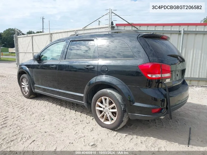 2016 Dodge Journey Sxt VIN: 3C4PDCBG8GT206582 Lot: 40480915