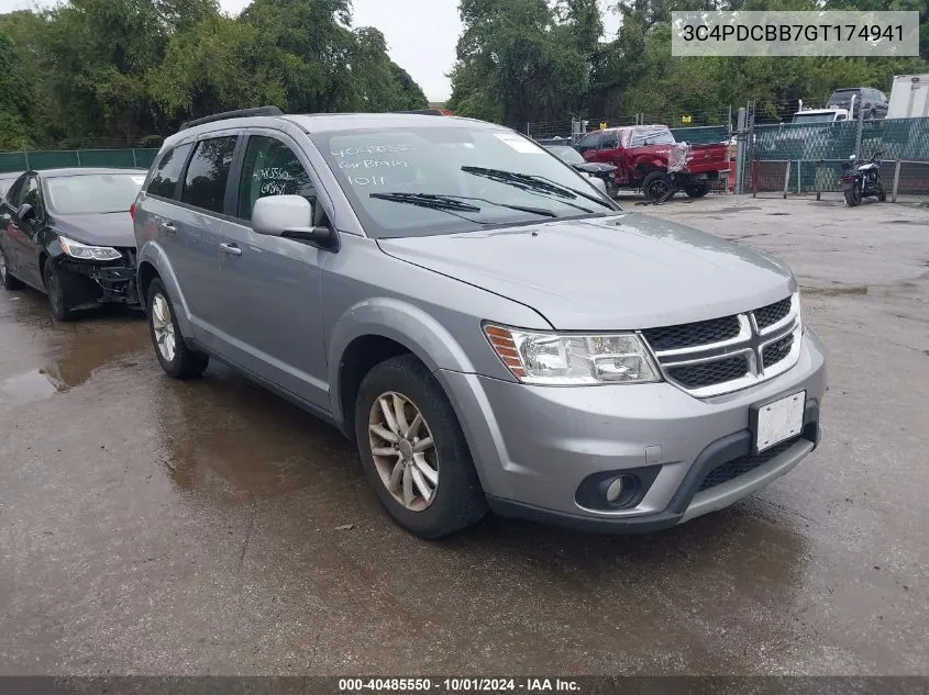 2016 Dodge Journey Sxt VIN: 3C4PDCBB7GT174941 Lot: 40485550