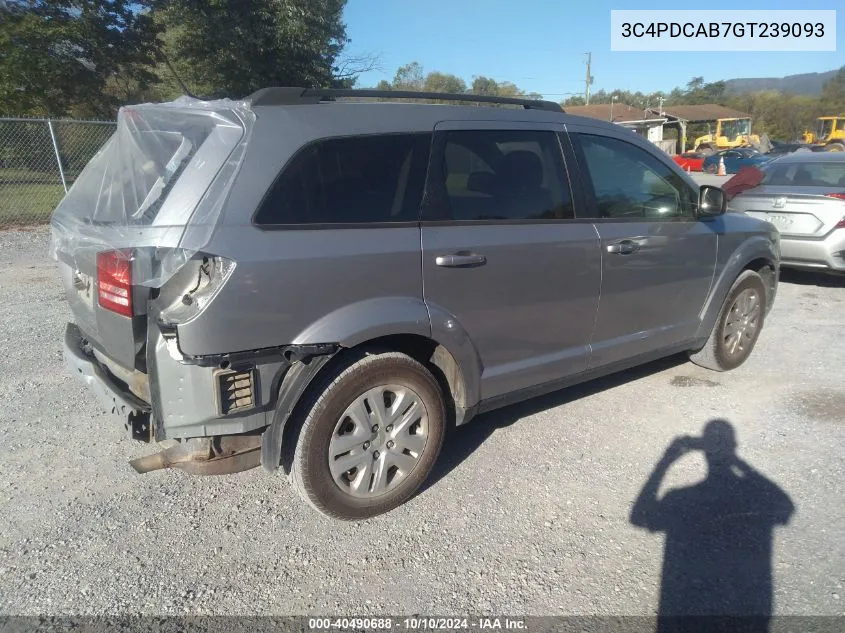 2016 Dodge Journey Se VIN: 3C4PDCAB7GT239093 Lot: 40490688