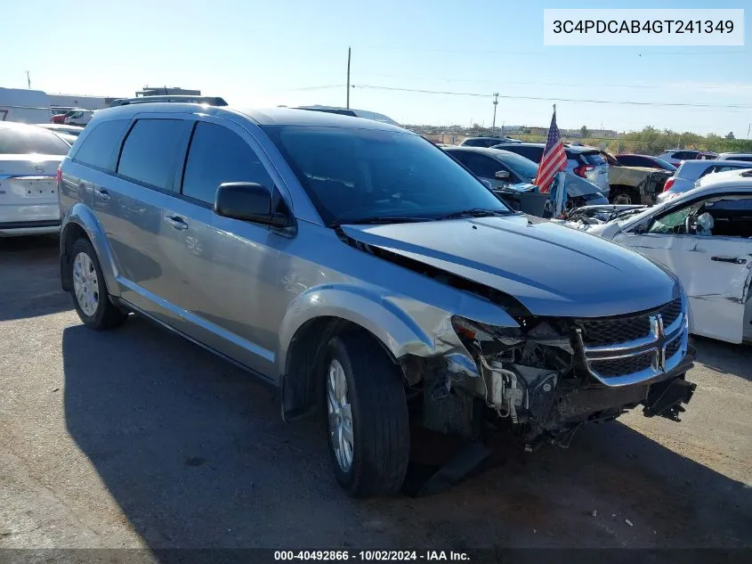 2016 Dodge Journey Se VIN: 3C4PDCAB4GT241349 Lot: 40492866