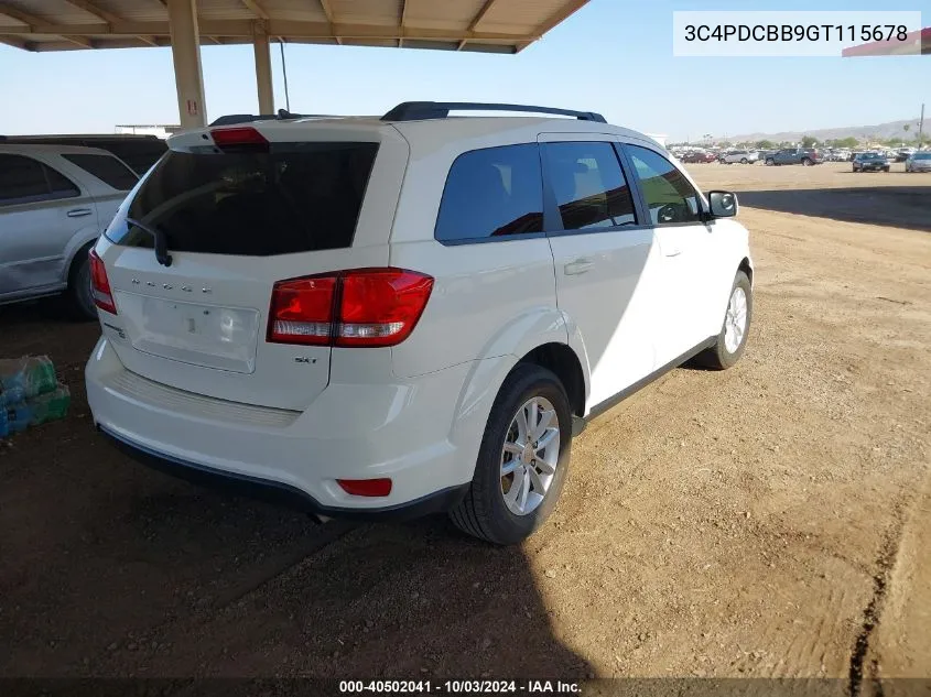 2016 Dodge Journey Sxt VIN: 3C4PDCBB9GT115678 Lot: 40502041