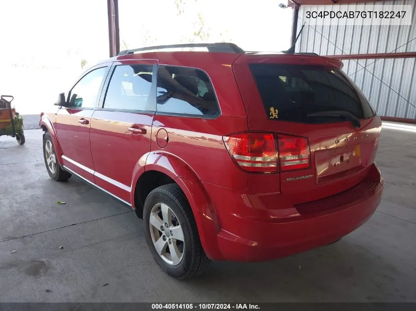 2016 Dodge Journey Se VIN: 3C4PDCAB7GT182247 Lot: 40514105