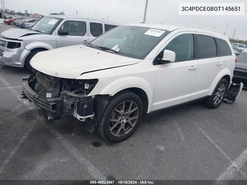 2016 Dodge Journey R/T VIN: 3C4PDCEG8GT145651 Lot: 40523667