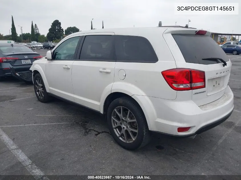 2016 Dodge Journey R/T VIN: 3C4PDCEG8GT145651 Lot: 40523667