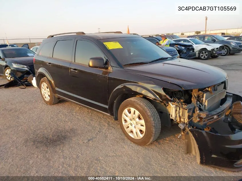 2016 Dodge Journey Se VIN: 3C4PDCAB7GT105569 Lot: 40552411