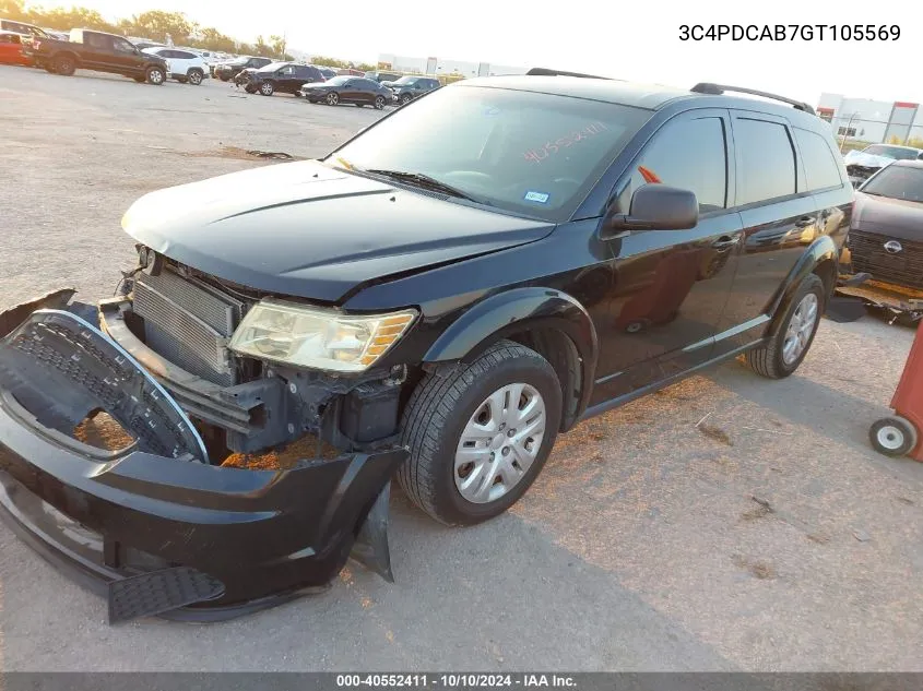 2016 Dodge Journey Se VIN: 3C4PDCAB7GT105569 Lot: 40552411