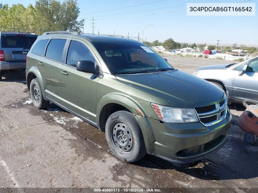 2016 Dodge Journey Se VIN: 3C4PDCAB6GT166542 Lot: 40560173